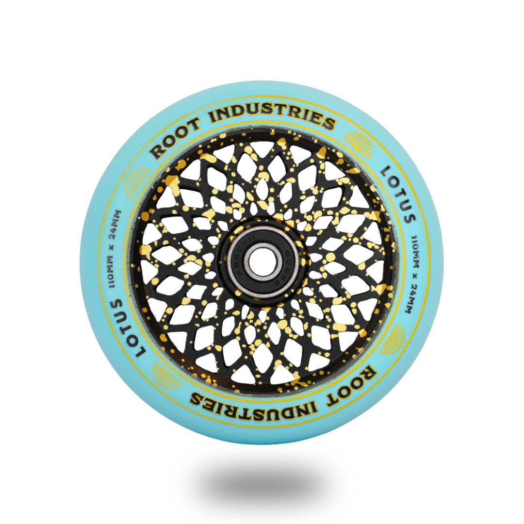 Lotus 110mm Wheels - Blue / Gold Splatter - Limited Edition