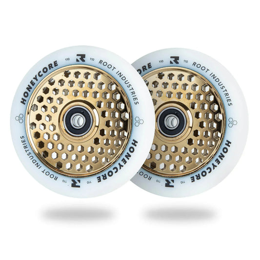 HoneyCore 110mm Wheels - White/Gold Rush