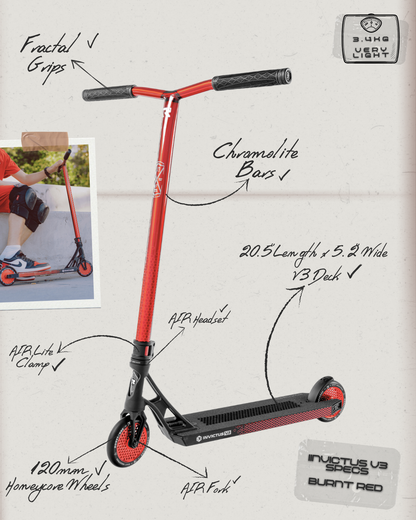 Invictus v3 Scooter - Burnt Red