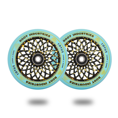Lotus 110mm Wheels - Blue / Gold Splatter - Limited Edition